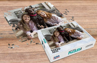 Thumbnail for 1000 piece custom puzzle with custom puzzle box displaying 2 girls and dog |  MakeYourPuzzles