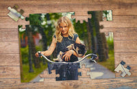 Thumbnail for 48-piece photo puzzle of girl riding her bicycle | MakeYourPuzzles