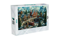 Thumbnail for Christmas Puzzle Snowy Mountain Town Train 1000 pieces puzzle box | MakeYourPuzzles