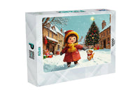 Thumbnail for Winter Wonderland Joy: Girl and Dog Christmas Puzzle | MakeYourPuzzles