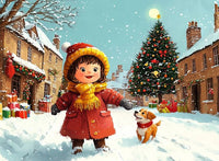 Thumbnail for Winter Wonderland Joy: Girl and Dog Christmas Puzzle | MakeYourPuzzles