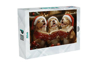 Thumbnail for Christmas Caroling Puppies Puzzle Delight | MakeYourPuzzles