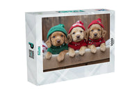 Thumbnail for Festive Puppy Trio in Cozy Sweaters Puzzle 1000 pieces puzzle box | MakeYourPuzzles