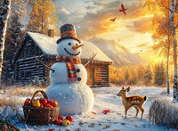 Thumbnail for Frosty Friend and Woodland Cabin Puzzle | MakeYourPuzzles