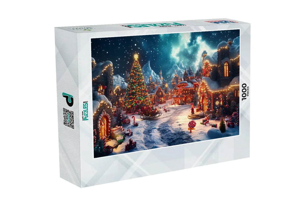 Magical Christmas Town Square Puzzle | MakeYourPuzzles