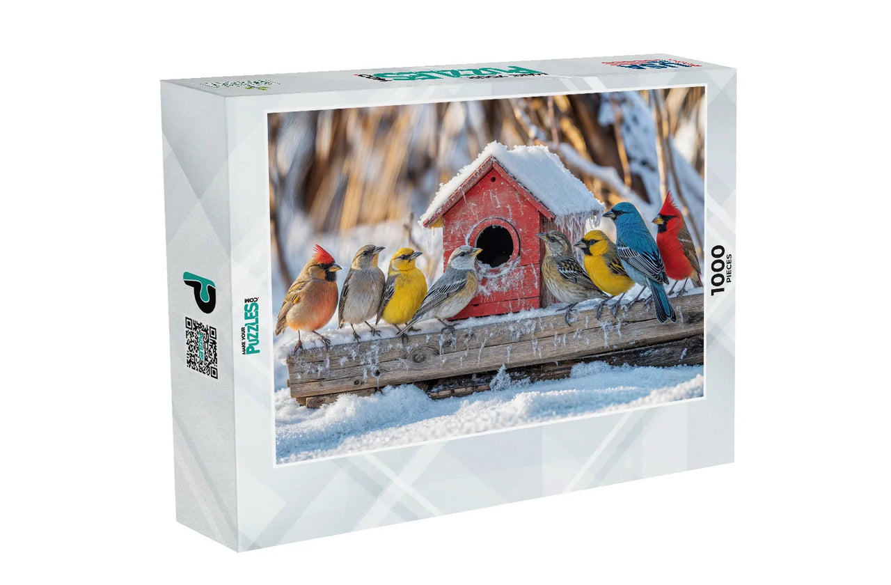 Winter Gathering at the Birdhouse Puzzle Box | MakeYourPuzzles