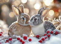 Thumbnail for Snow-Kissed Bunny Bliss Puzzle | MakeYourPuzzles