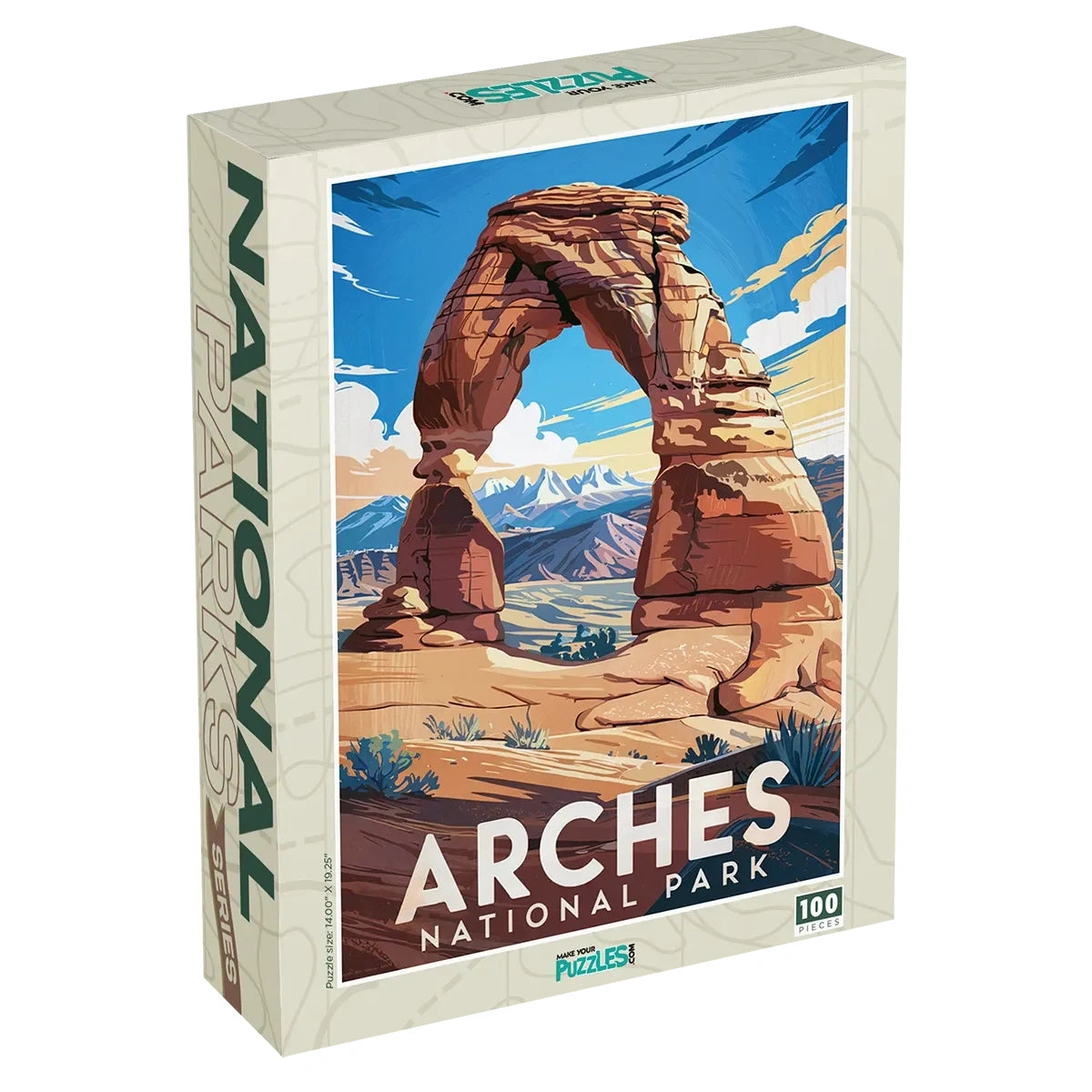 Arches National Park Puzzle 100 piece puzzle box by MakeYourPuzzles