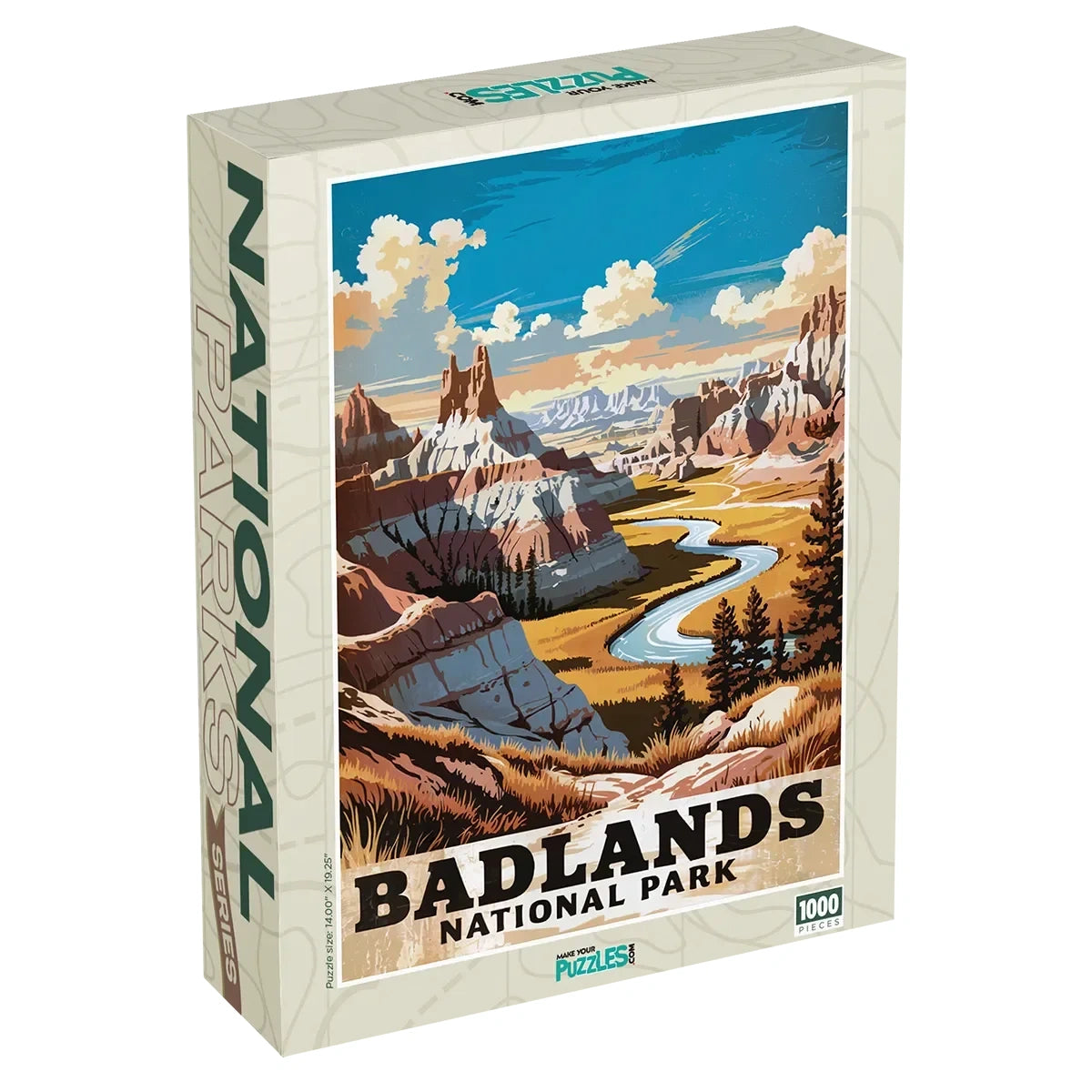 Badlands National Park Puzzle 1000 piece puzzle box by MakeYourPuzzles