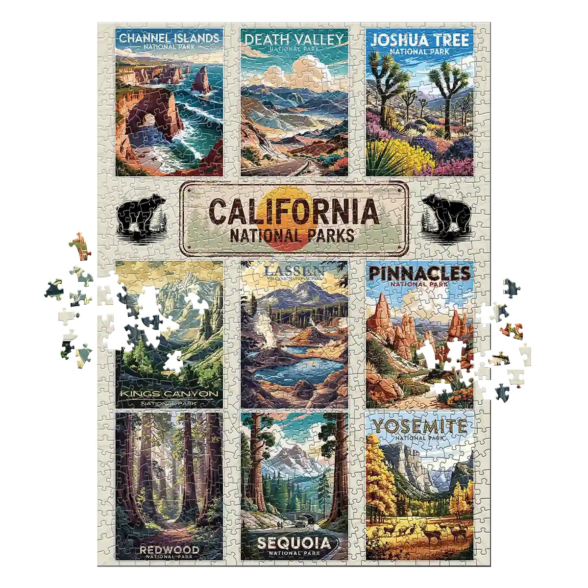 California National Parks 1000 pieces Puzzle Collage by MakeYourPuzzles