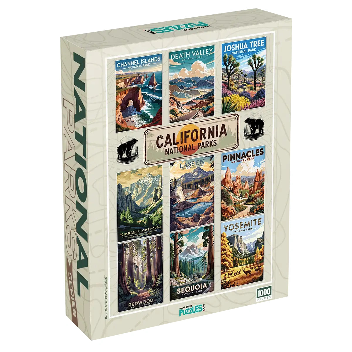 California National Parks Collage Jigsaw Puzzle Box 1000 pieces by MakeYourPuzzles