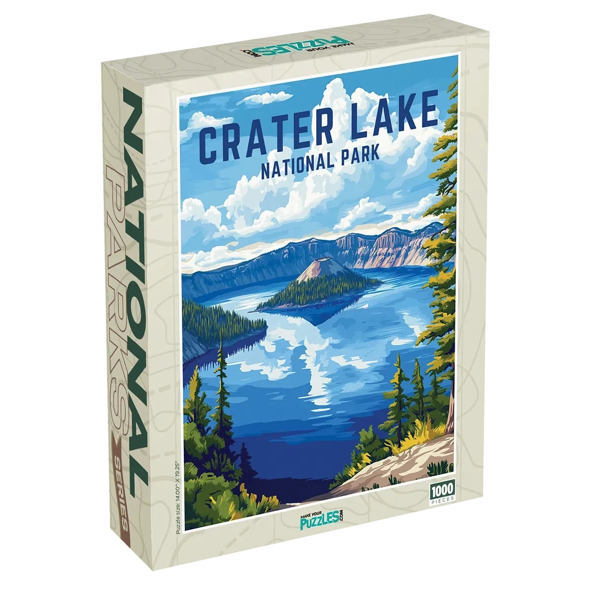 Crater Lake National Park 1000 piece puzzle box by MakeYourPuzzles