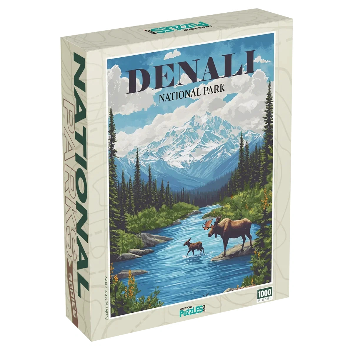 Denali National Park Puzzle 1000 piece jigsaw puzzle box by MakeYourPuzzles