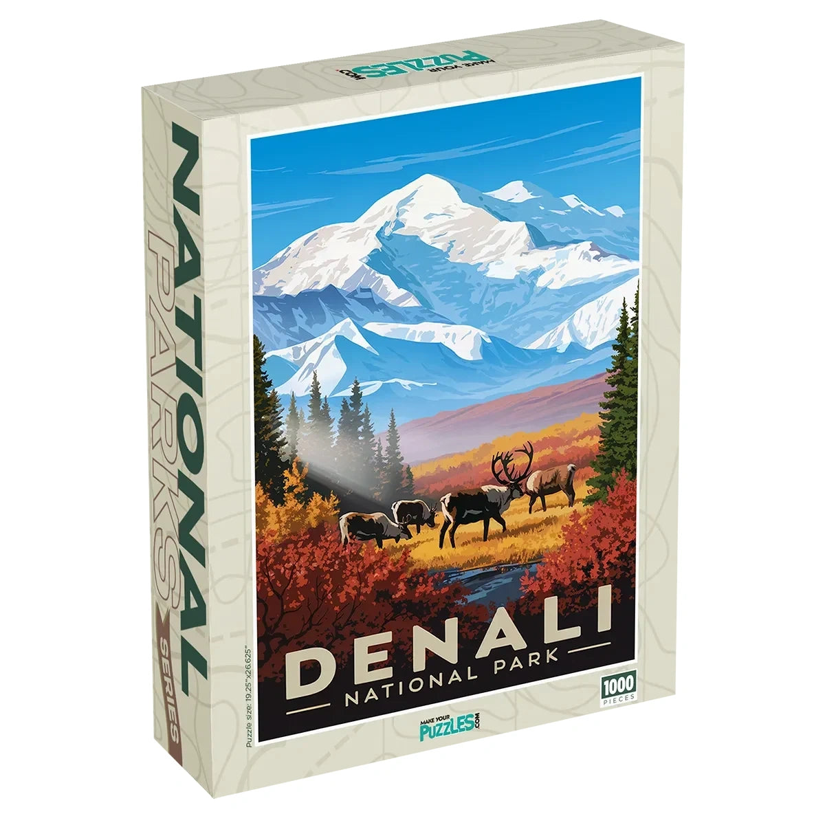Denali National Park Caribou Puzzle 1000 piece puzzle box by MakeYourPuzzles