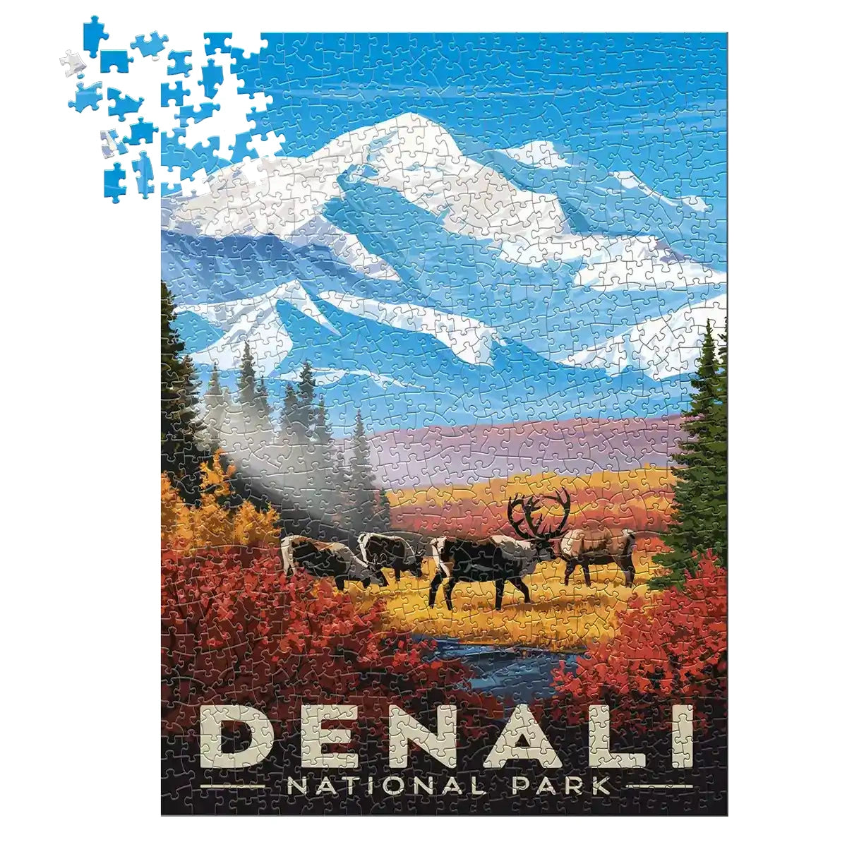 Denali National Park Jigsaw Puzzle Caribou 1000 pieces by MakeYourPuzzles