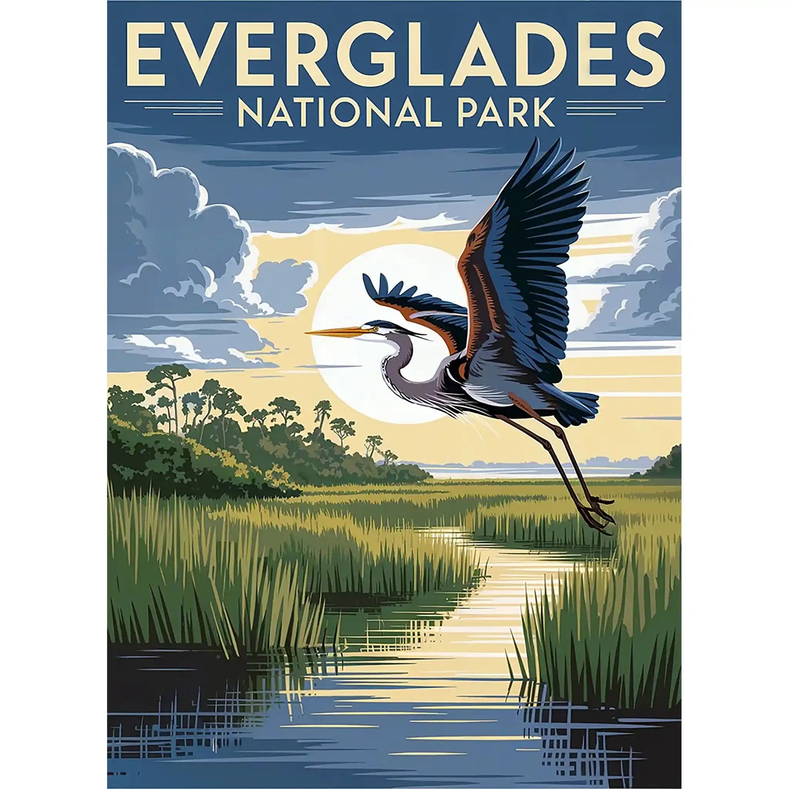 Everglades National Park Puzzle Blue Heron by MakeYourPuzzles