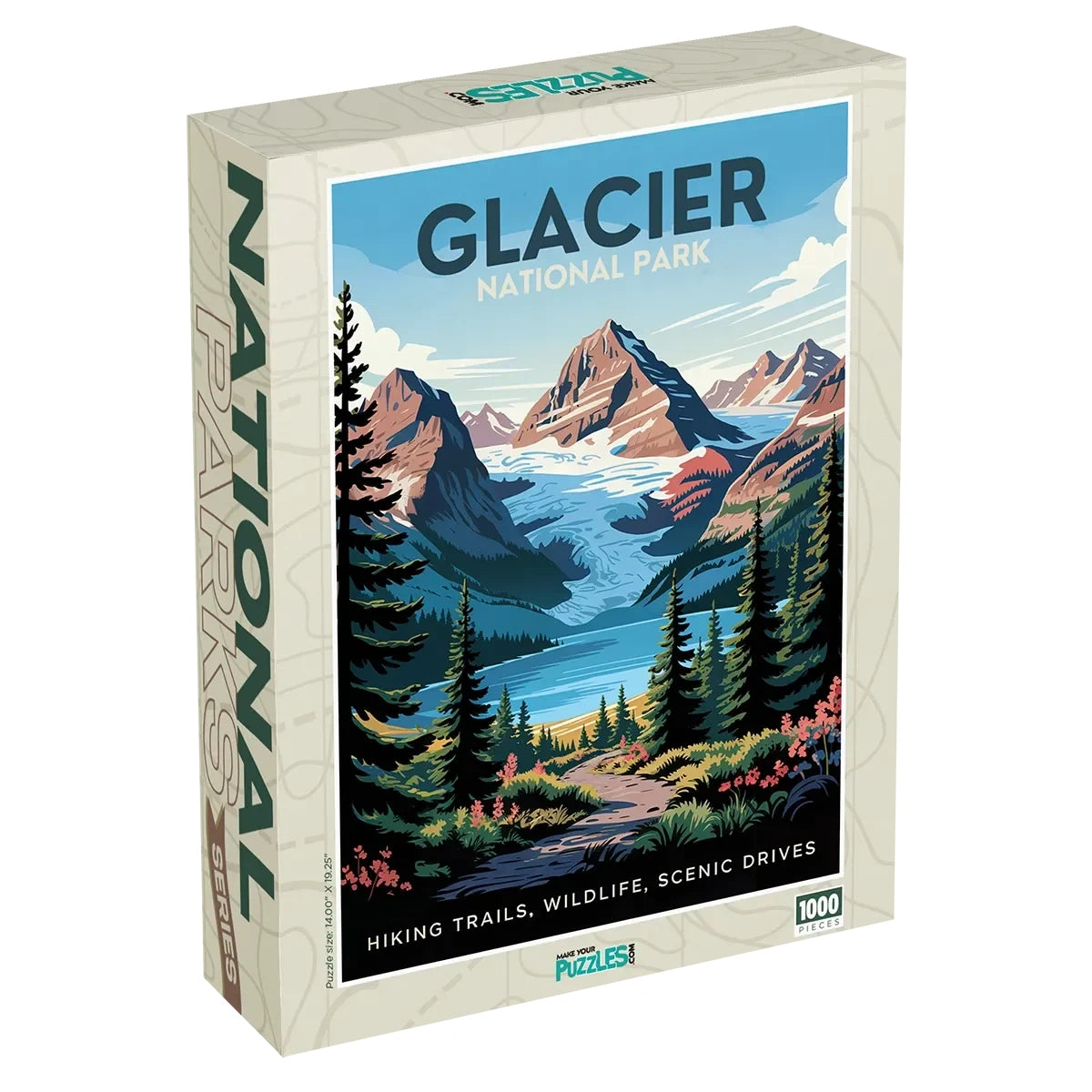 Galcier National Park Puzzle 1000 piece puzzle box by MakeYourPuzzles