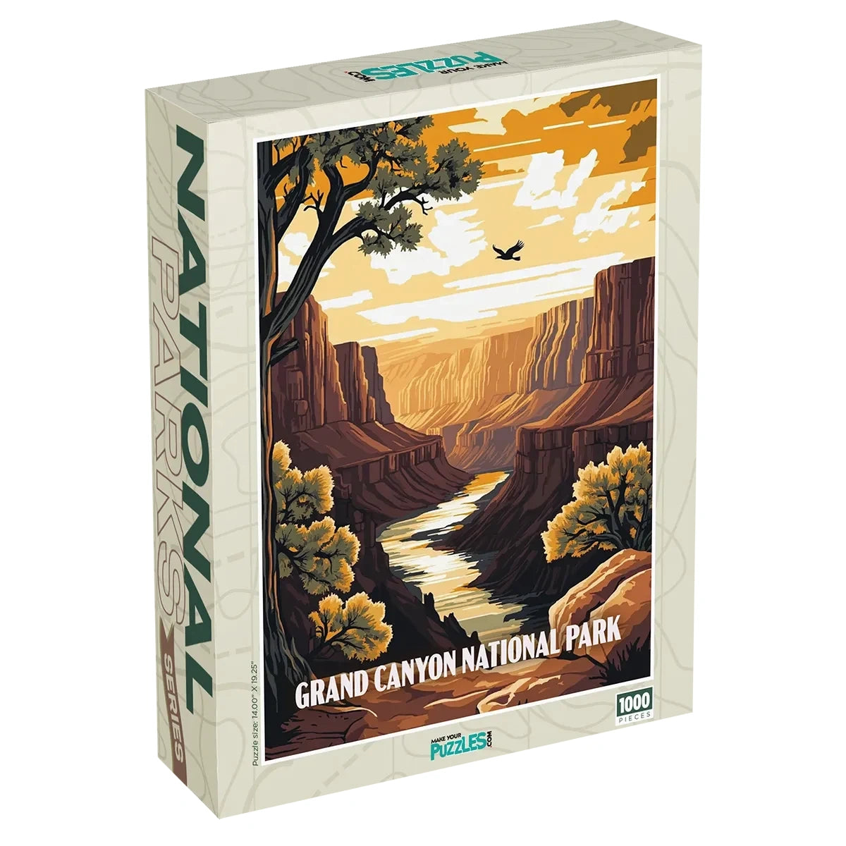 Grand Canyon National Park Vista Puzzle 1000 piece jigsaw puzzle box by MakeYourPuzzles