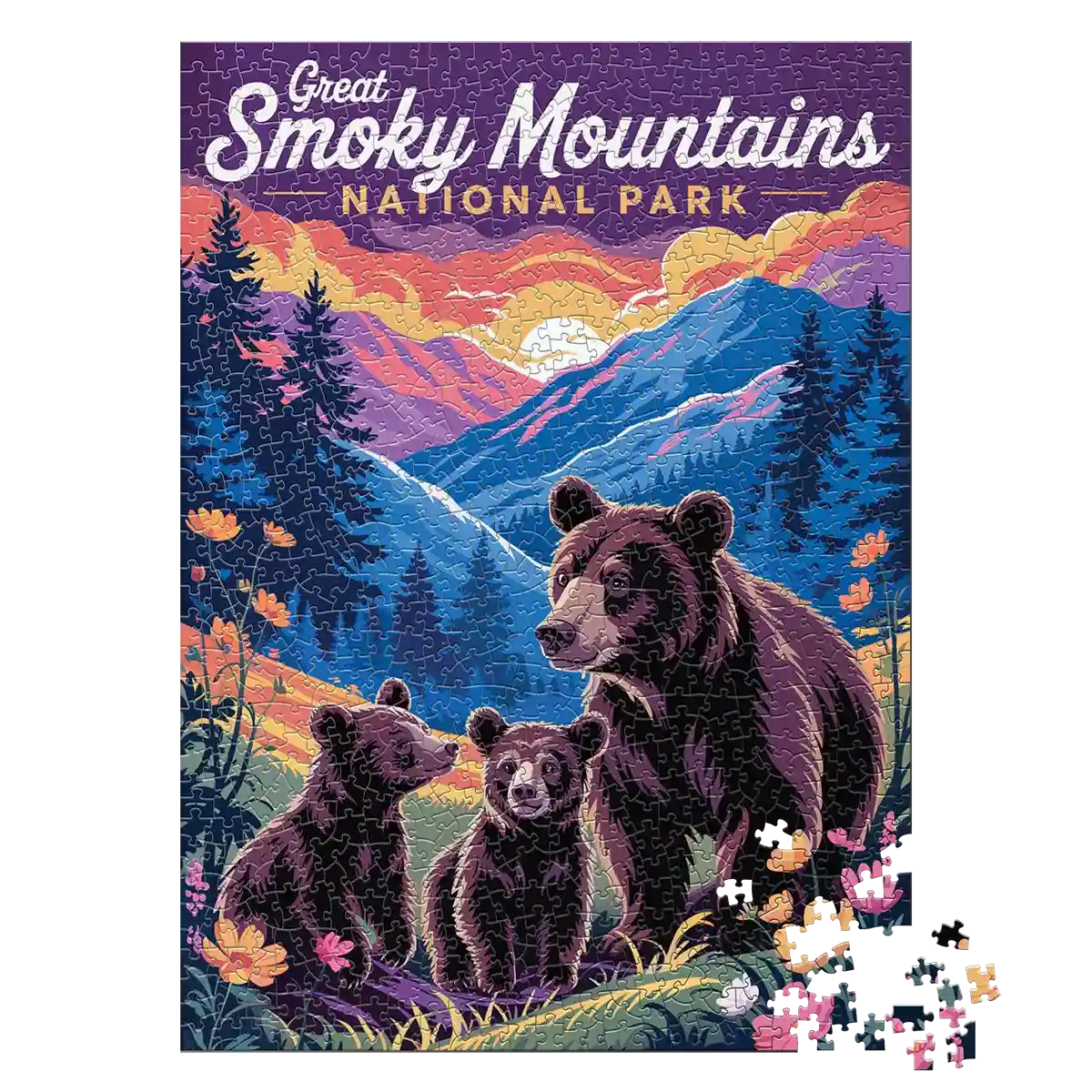 Great Smoky Mountains Puzzle Bear Family