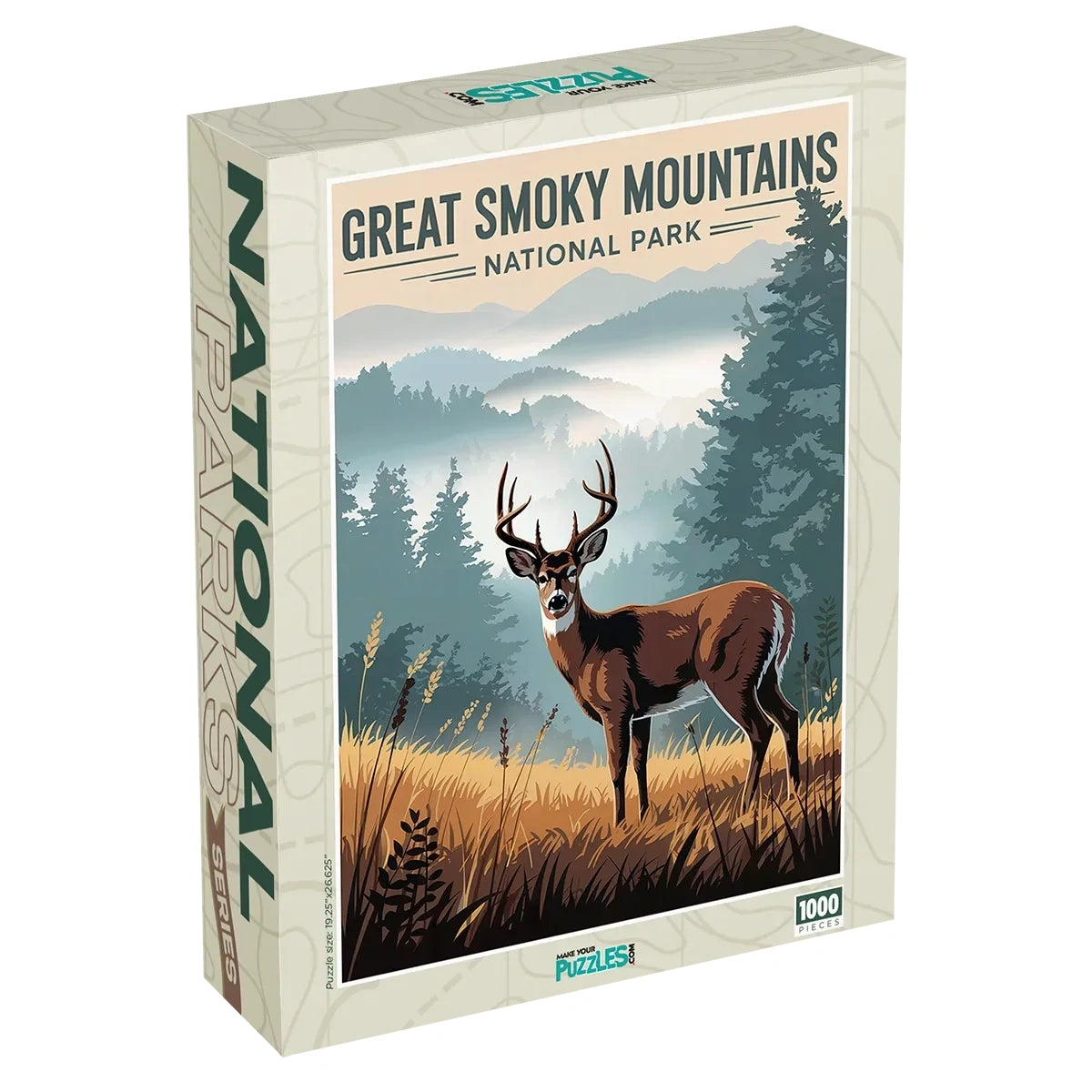 Great Smoky Mountains National Park Puzzle Deer 1000 piece jigsaw puzzle box MakeYourPuzzles