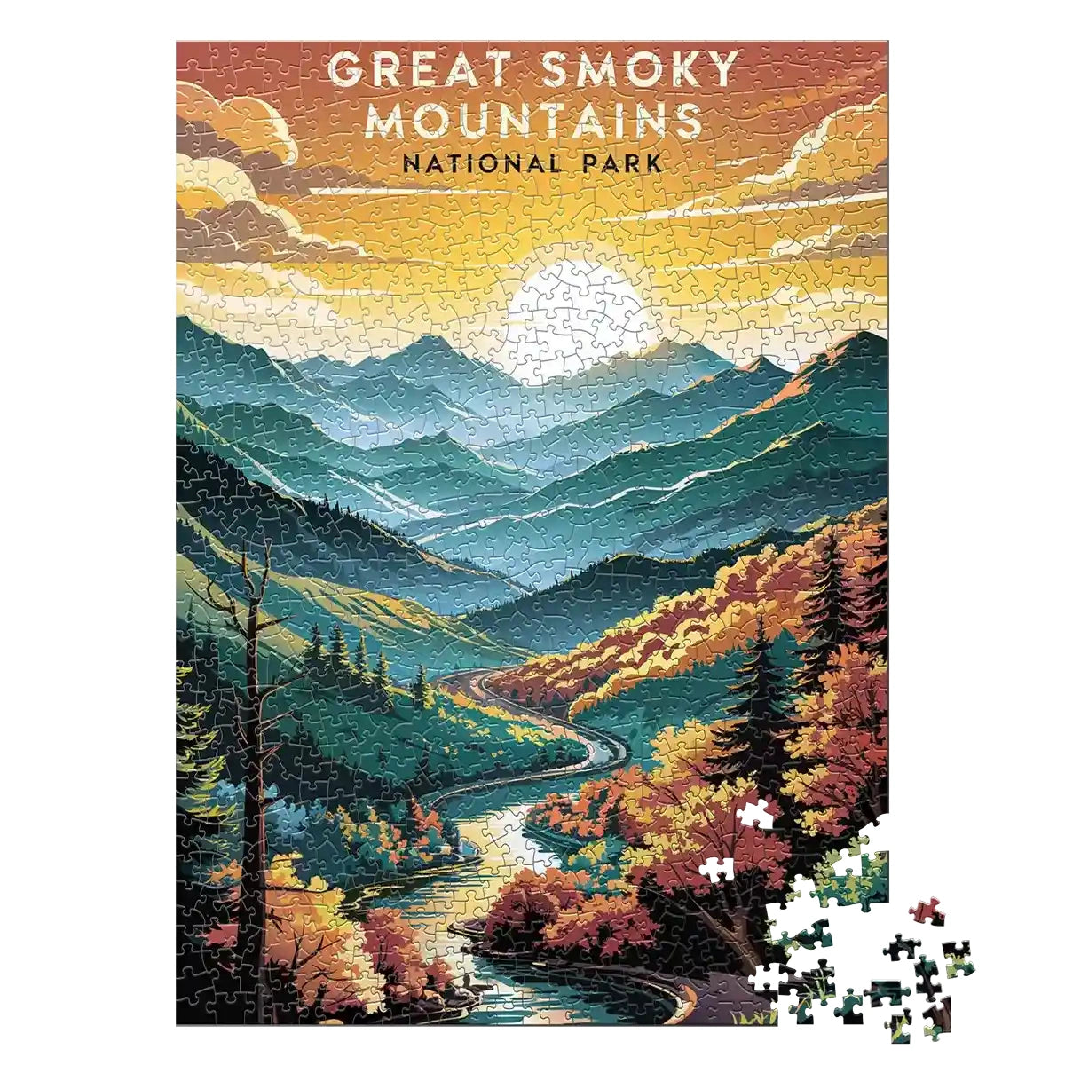 Great Smoky Mountains National Park Smoky Dawn 1000 piece puzzle by MakeYourPuzzles