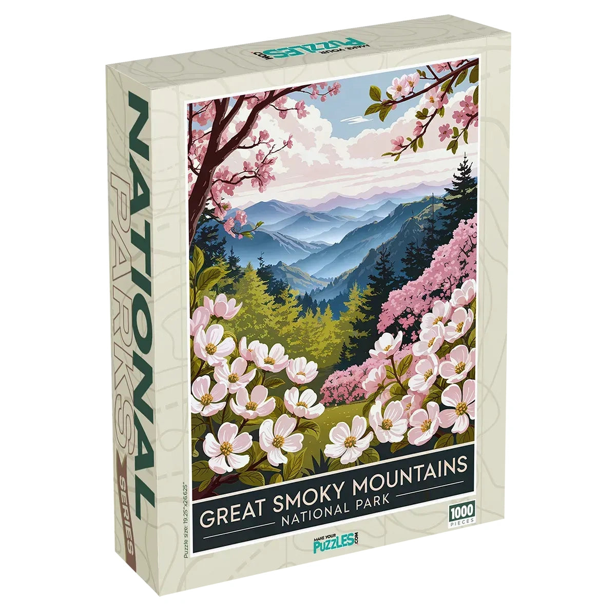 Great Smoky Mountains National Park Puzzle Spring 1000 piece jigsaw puzzle box by MakeYourPuzzles