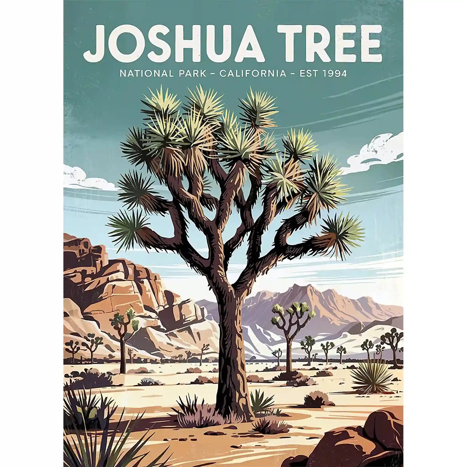Joshua Tree National Park Puzzle Retro by MakeYourPuzzles | Made in the USA