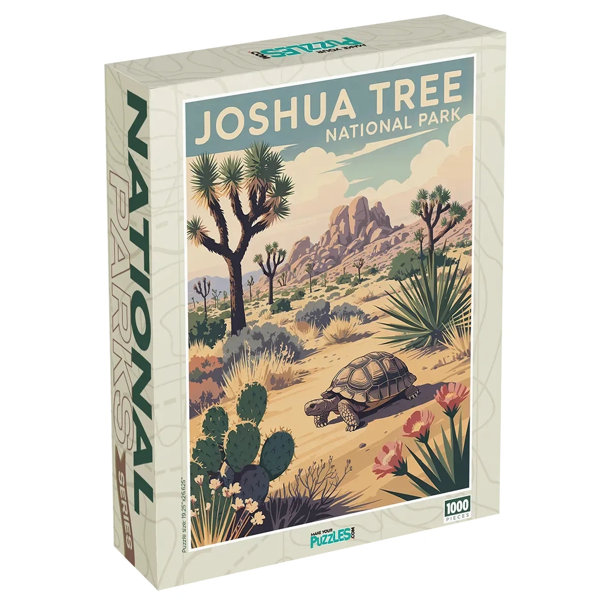 Joshua Tree National Park Jigsaw Puzzle Tortoise 1000 piece puzzle box by MakeYourPuzzles