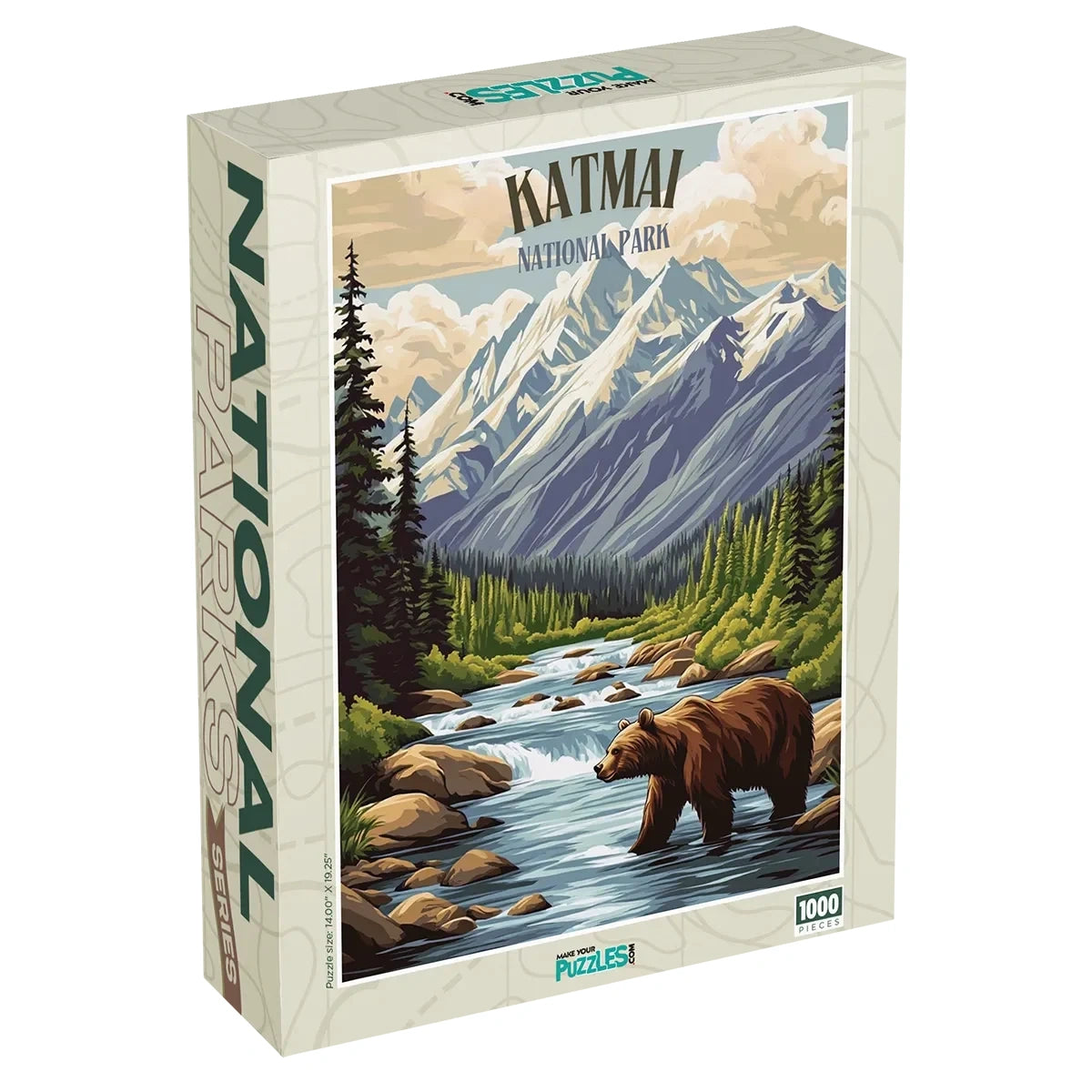 Katmai National Park Jigsaw Puzzle 1000 piece puzzle box by MakeYourPuzzles