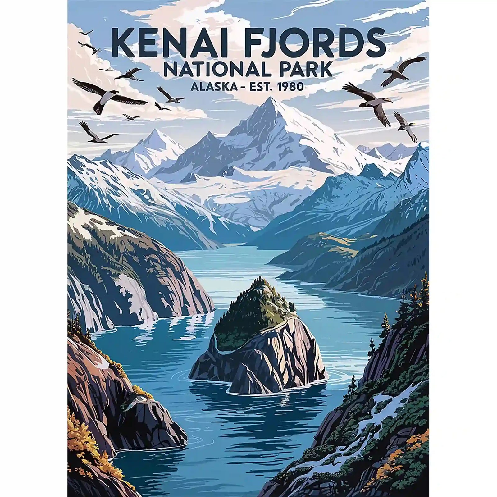 Kenai Fjords National Park Puzzle by MakeYourPuzzles | Made in the USA