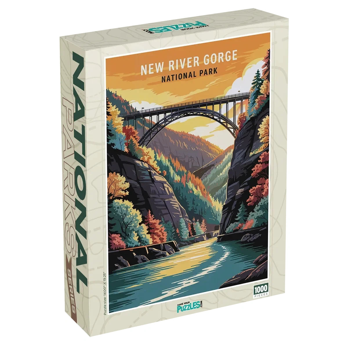 New River Gorge National Park 1000 piece puzzle box by MakeYourPuzzles