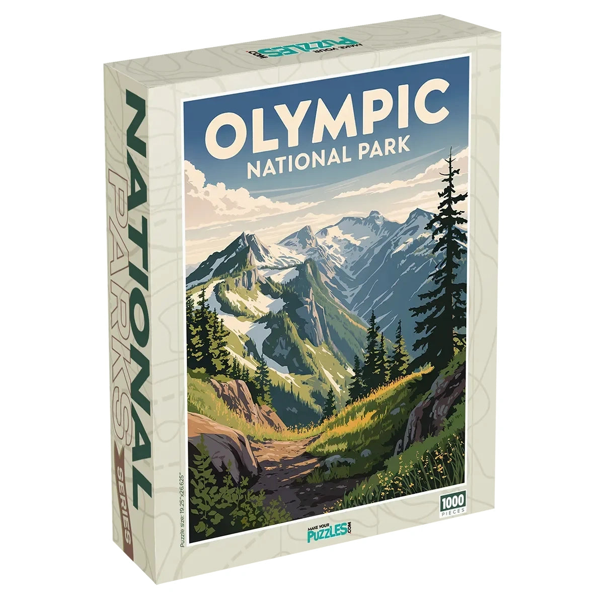 Olympic National Park Jigsaw Puzzle Hurricane Ridge 1000 piece puzzle box by MakeYourPuzzles