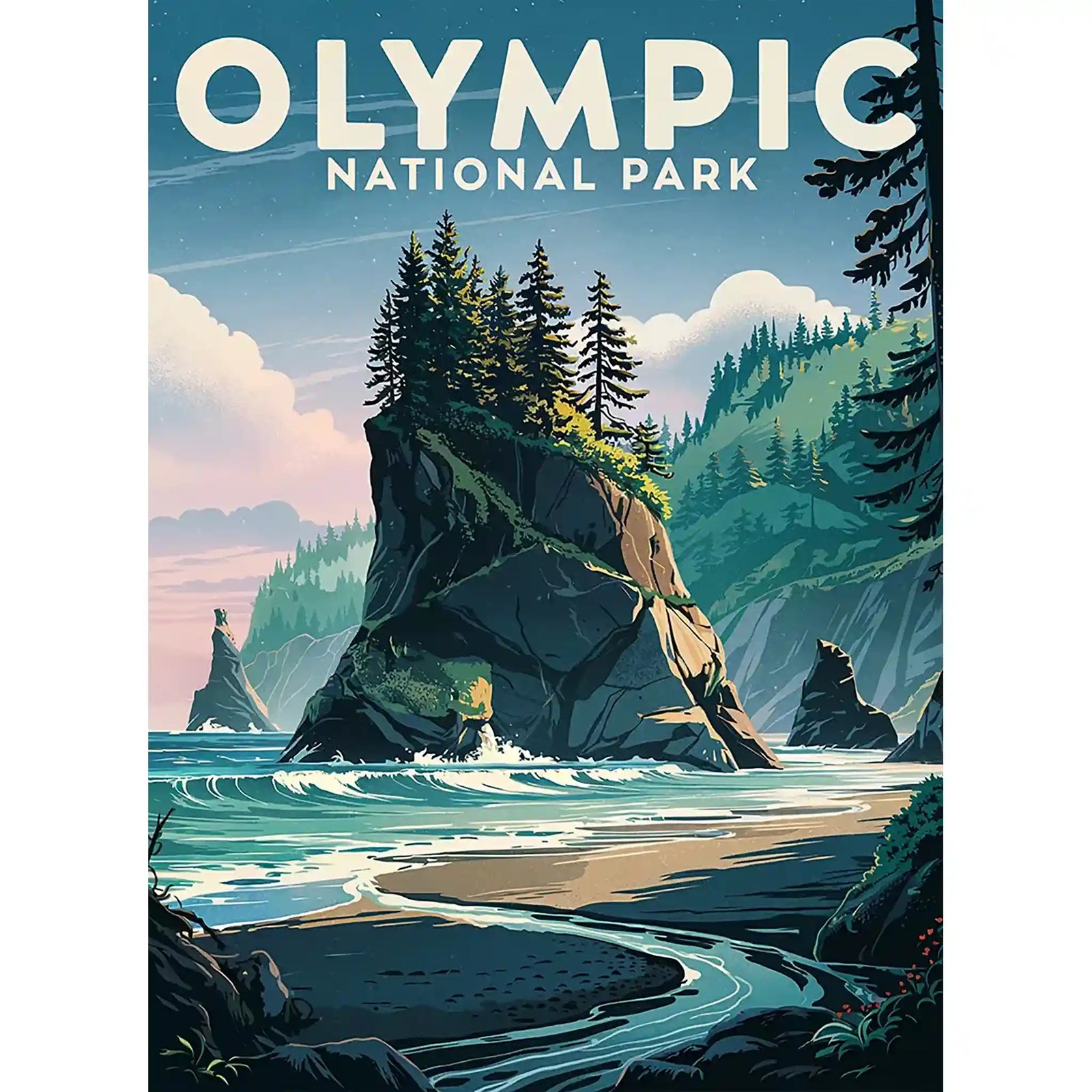 Olympic National Park Puzzle Coastal by MakeYourPuzzles | Made in the USA
