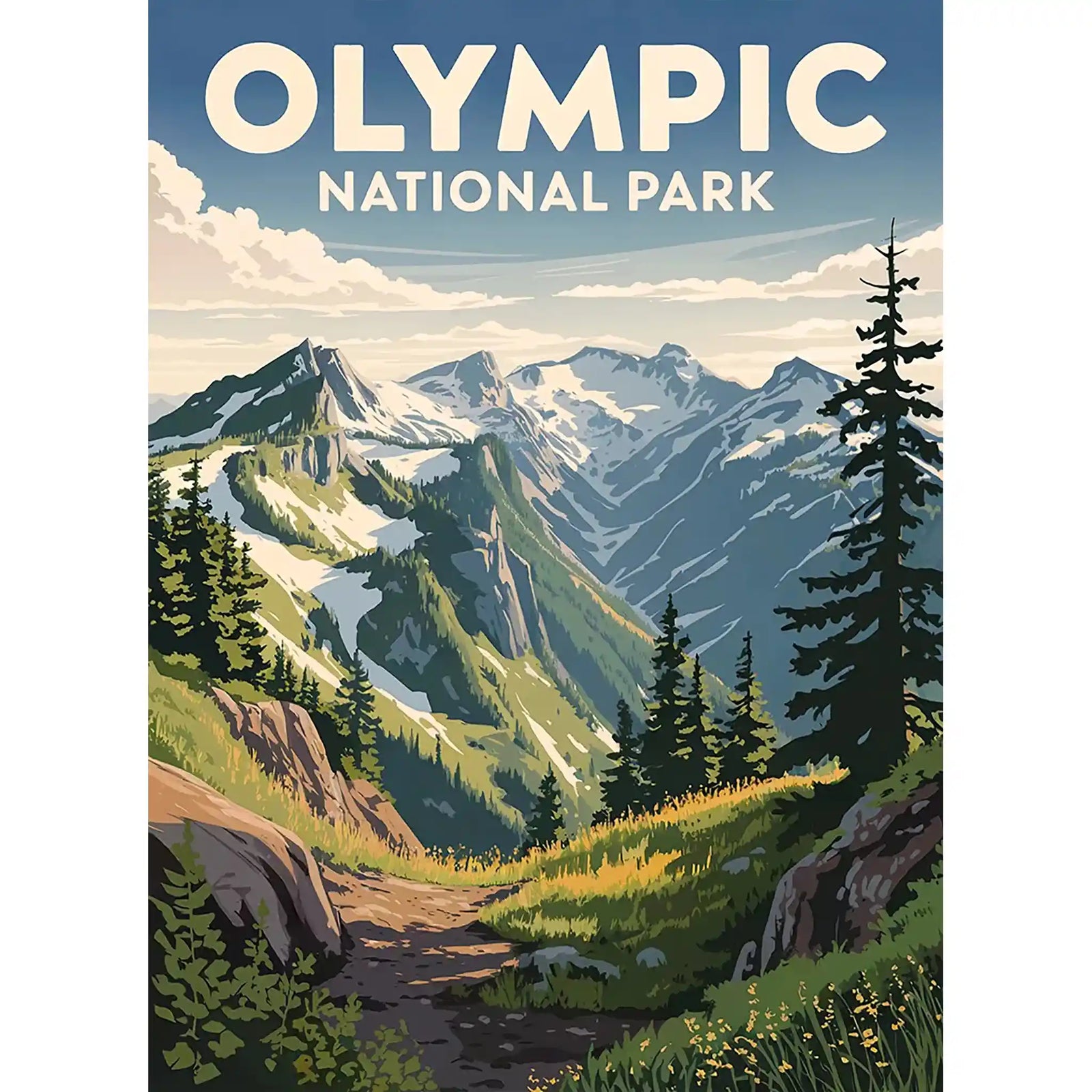 Olympic National Park Puzzle Hurricane Ridge by MakeYourPuzzles | Premium Quality Made in the USA
