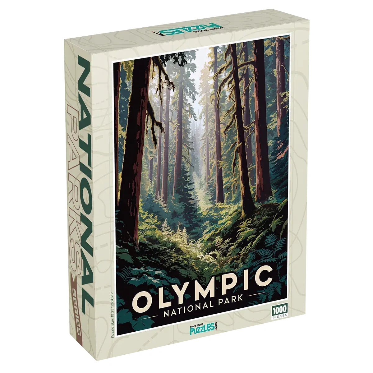 Olympic National Park Puzzle Rainforest 1000 piece puzzle box by MakeYourPuzzles