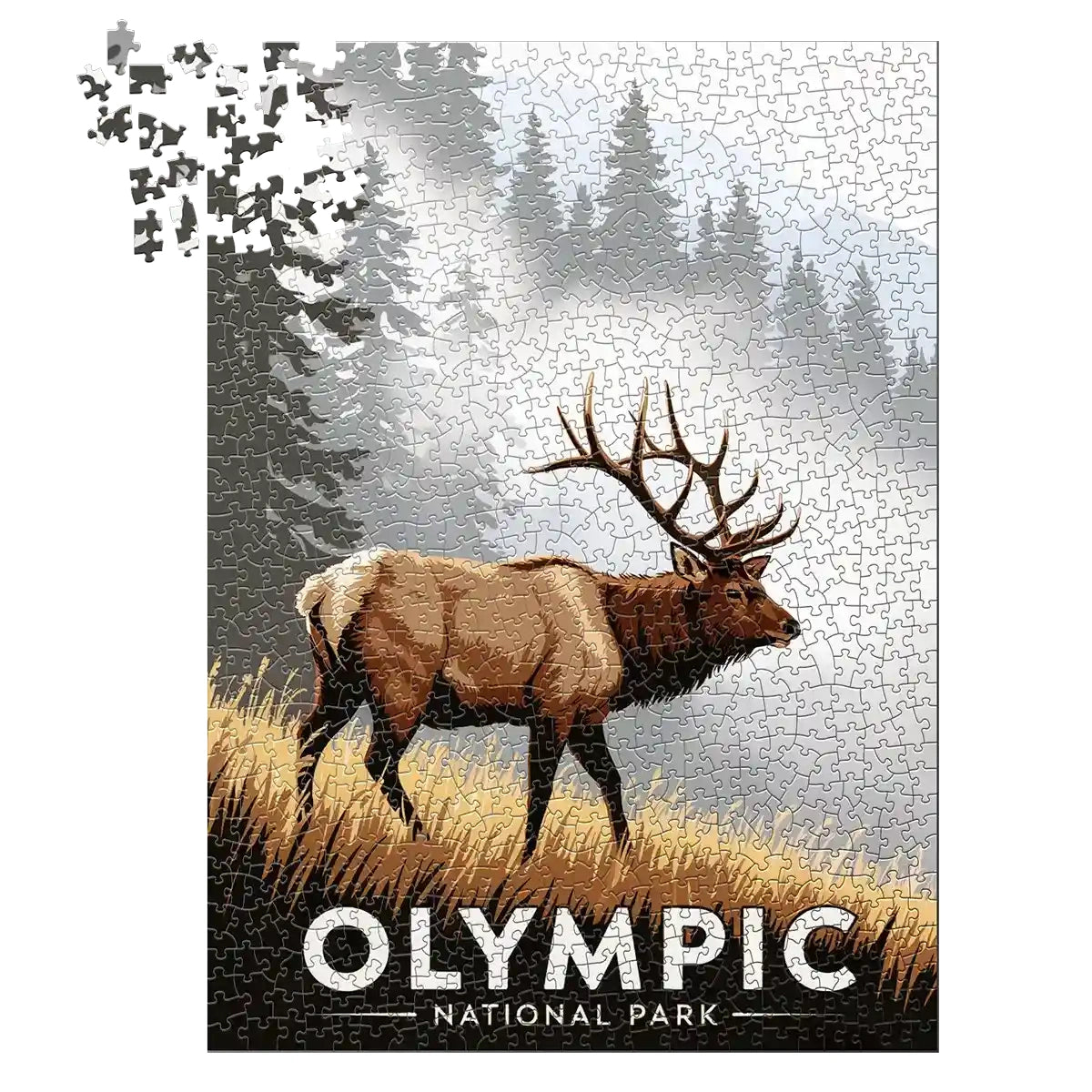 Olympic National Park Roosevelt Elk 1000 piece puzzle by MakeYourPuzzles