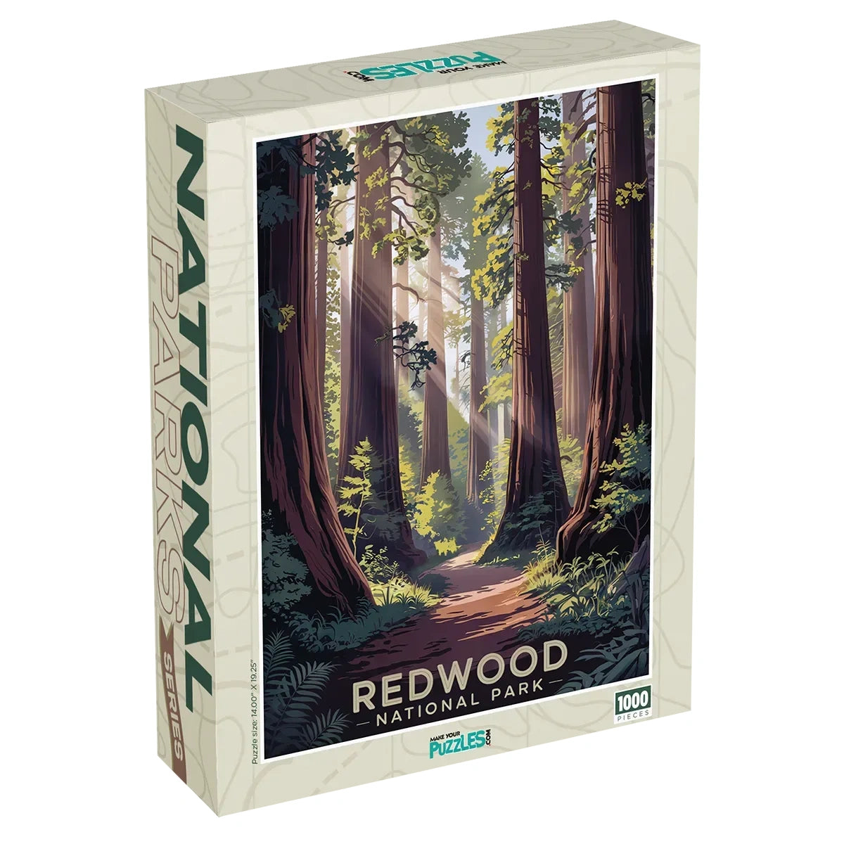 Redwood National Park Jigsaw Puzzle 1000 piece puzzle box by MakeYourPuzzles