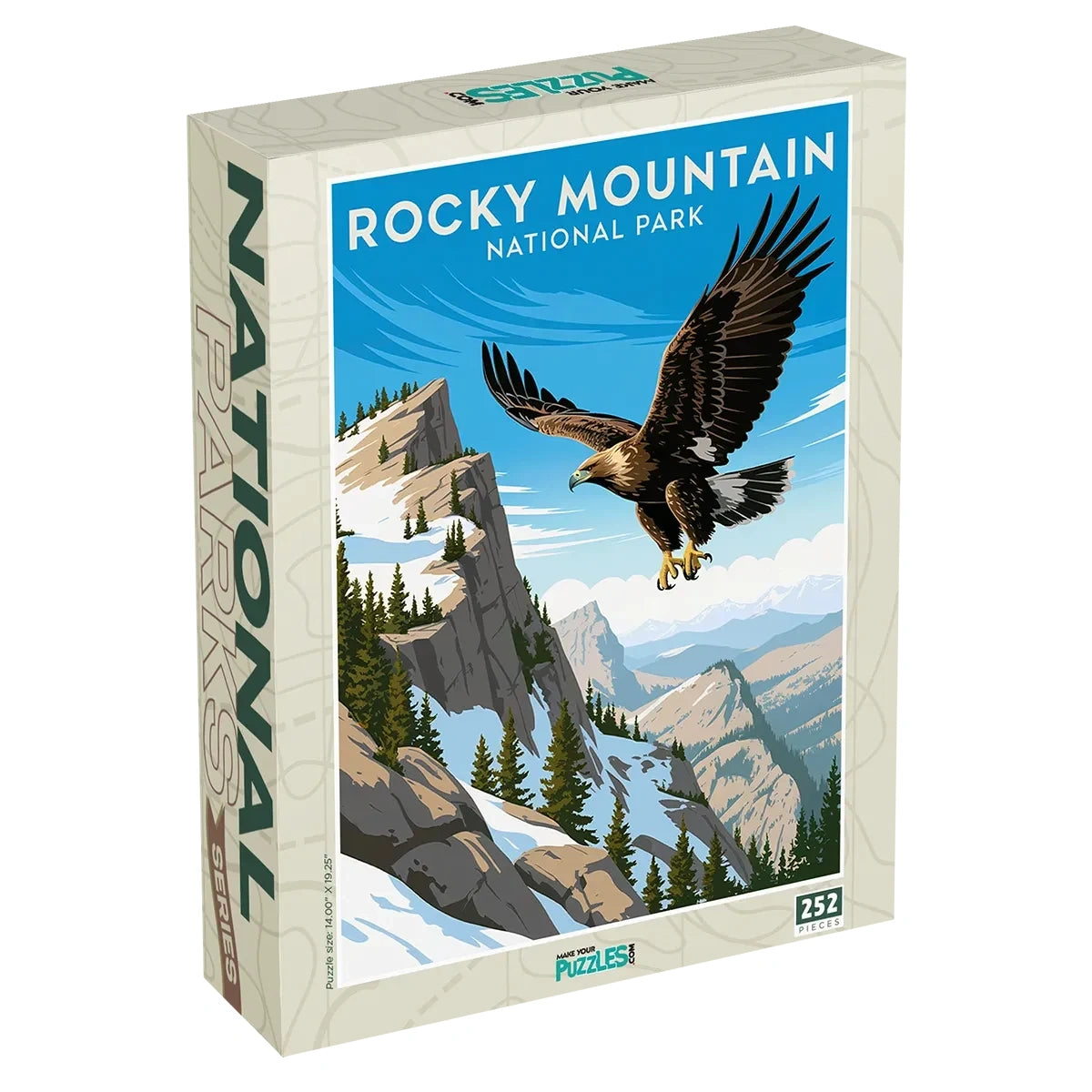 Rocky Mountain National Park Eagle 252 piece puzzle box by MakeYourPuzzles