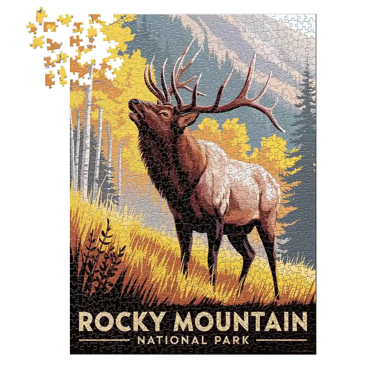 Rocky Mountain National Park Elk 1000 piece puzzle by MakeYourPuzzles