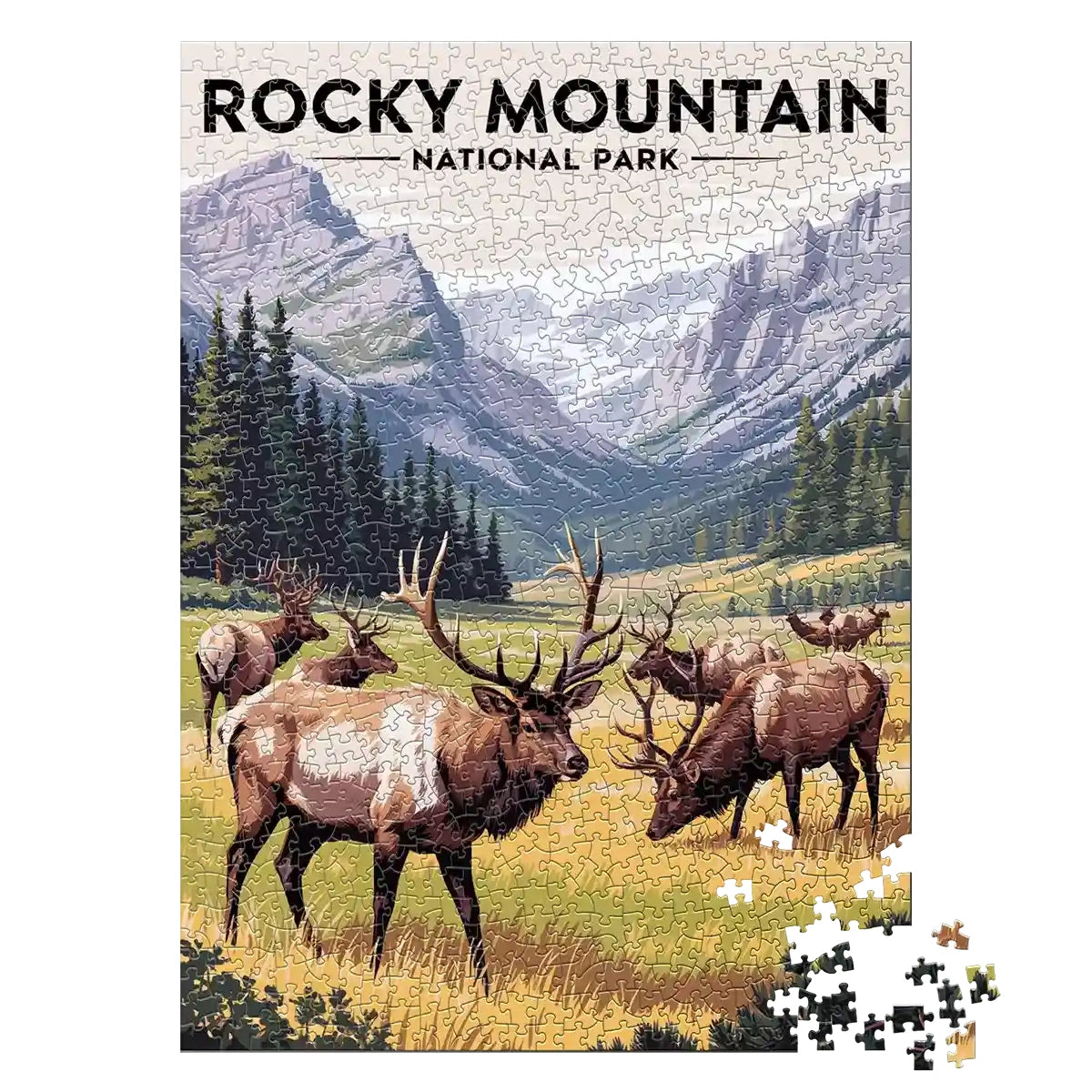 Rocky Mountain National Park Elk Herd 1000 piece puzzle by MakeYourPuzzles