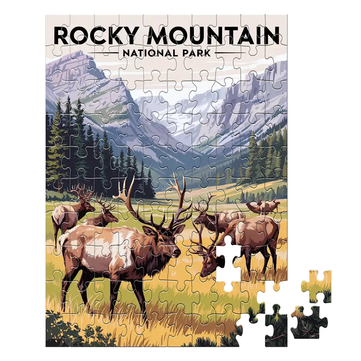 Rocky Mountain National Park Elk Herd 100 piece puzzle by MakeYourPuzzles