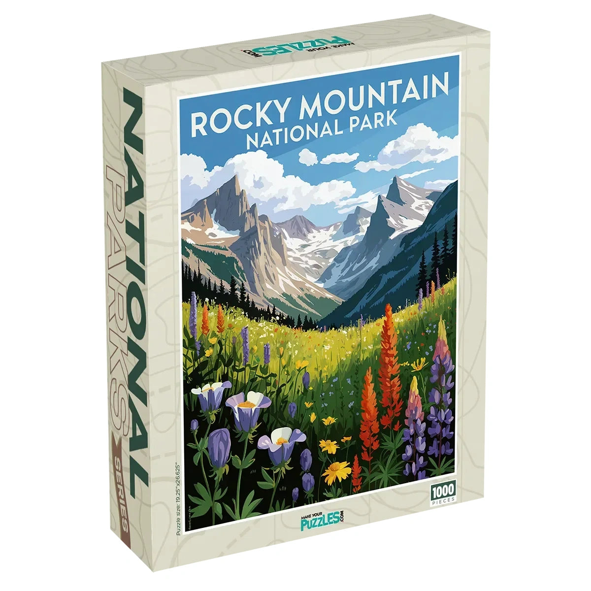 Rocky Mountain National Park Puzzle Box Flowers scene by MakeYourPuzzles