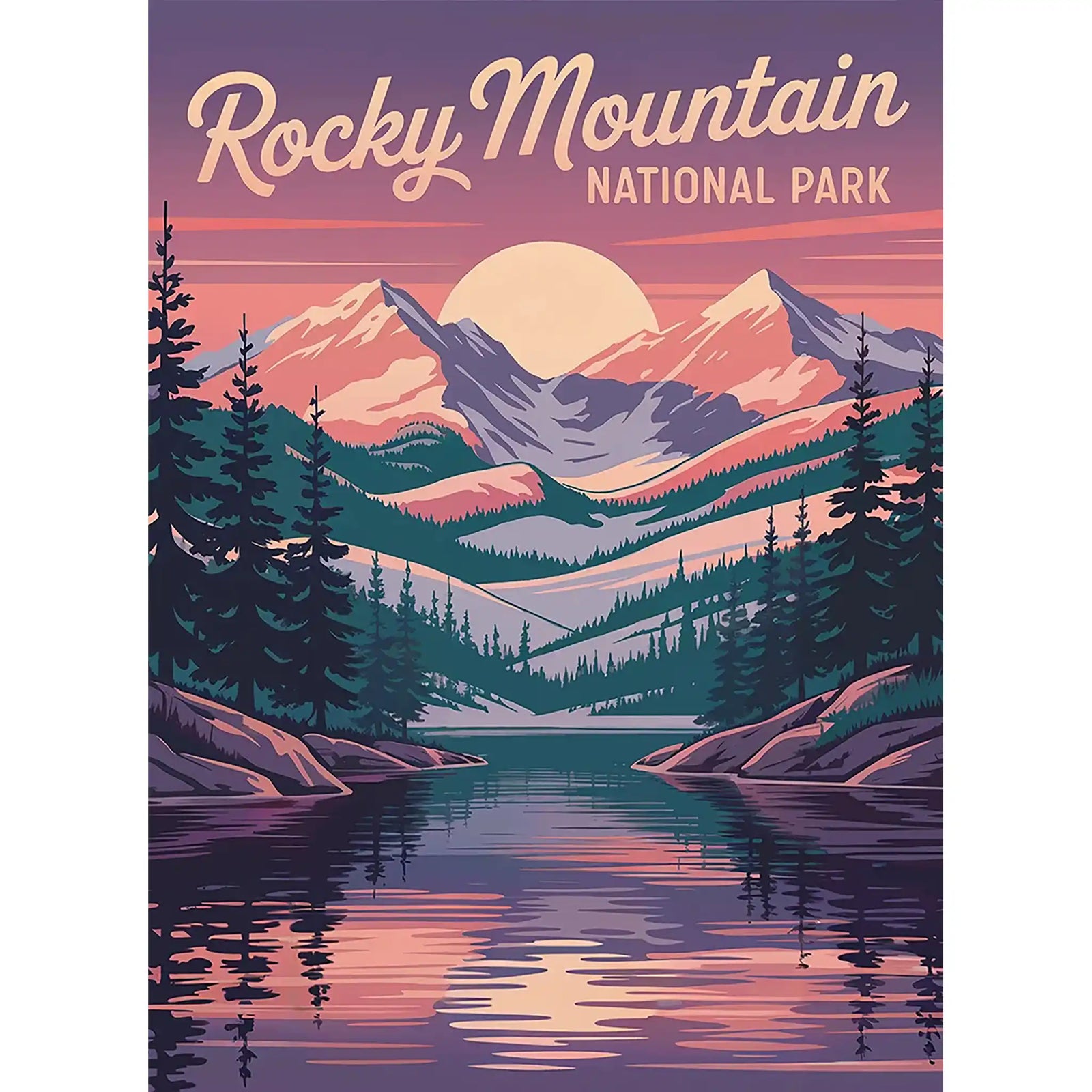 Rocky Mountain National Park Puzzle Alpenglow by MakeYourPuzzles | Made in the USA