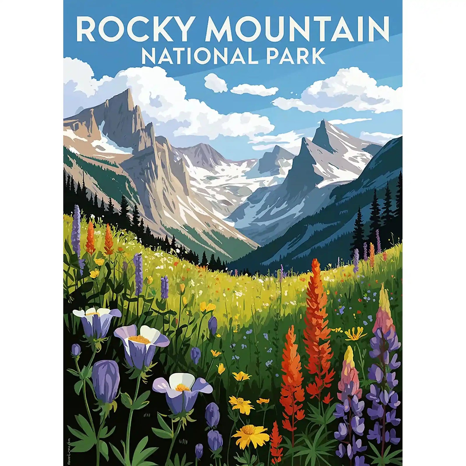Rocky Mountain National Park Puzzle Flowers by MakeYourPuzzles | Premium Jigsaw Puzzle made in the USA