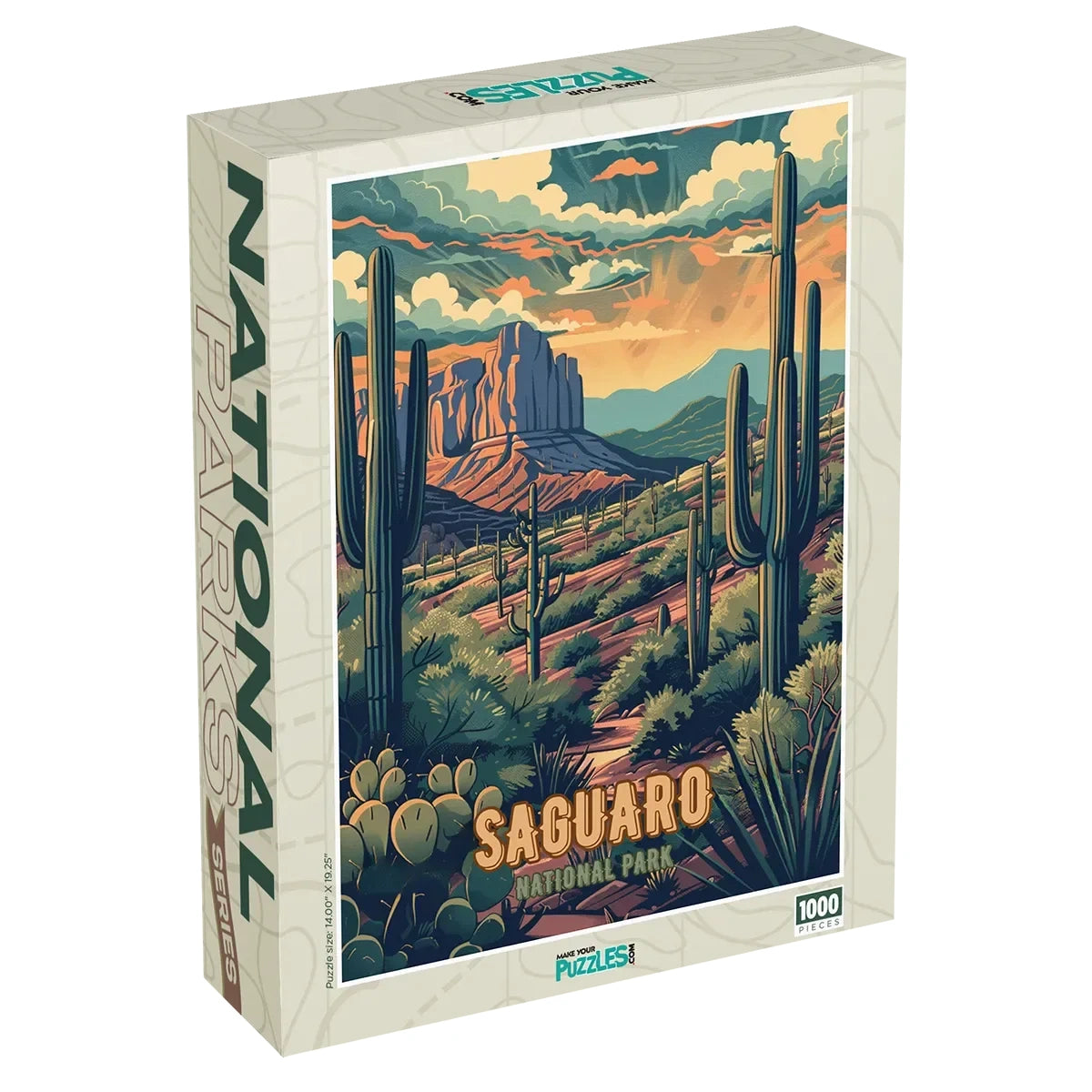 Saguaro National Park 1000 piece puzzle box by MakeYourPuzzles
