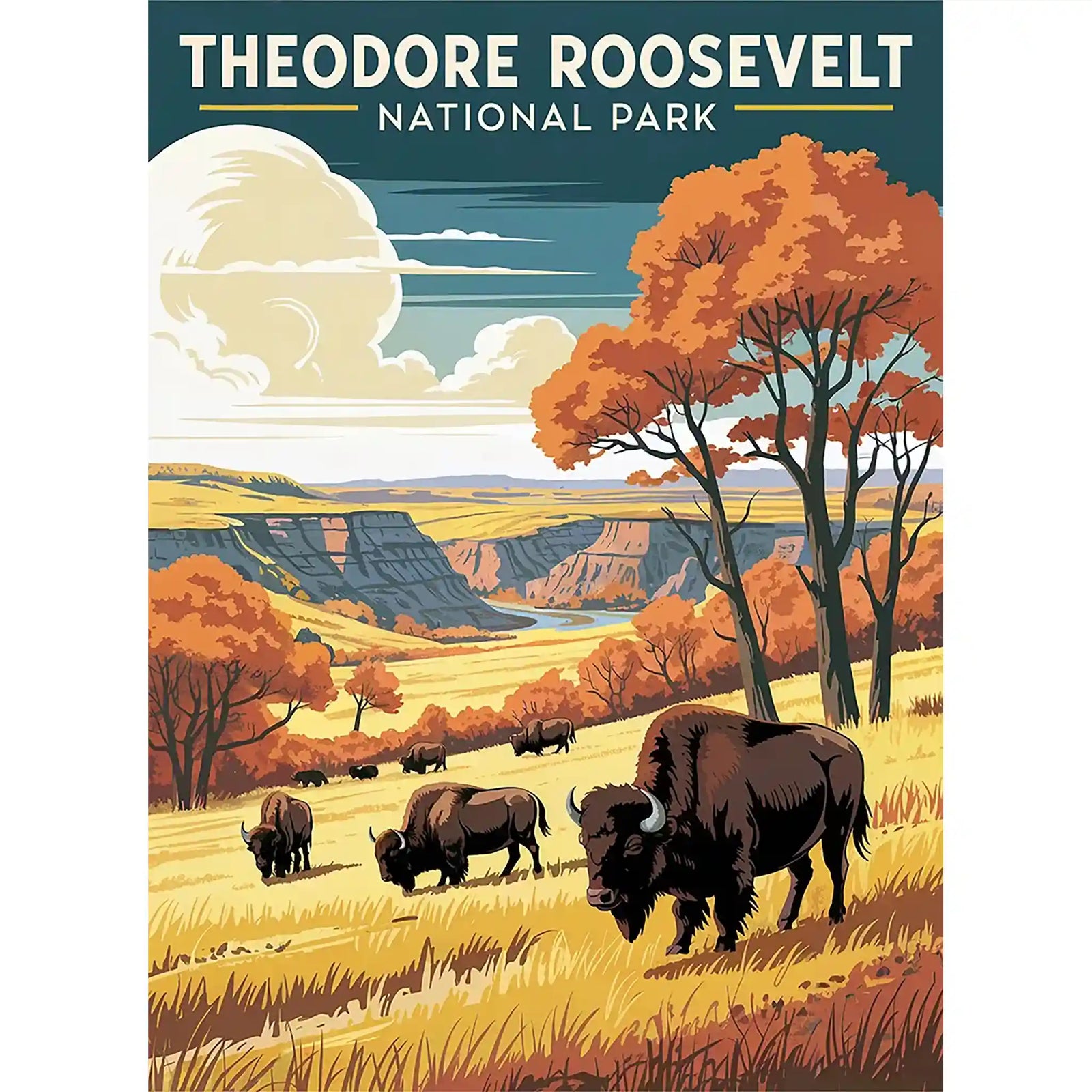 Theodore Roosevelt National Park Puzzle Bisons by MakeYourPuzzles | Premium Jigsaw Puzzle made in the USA