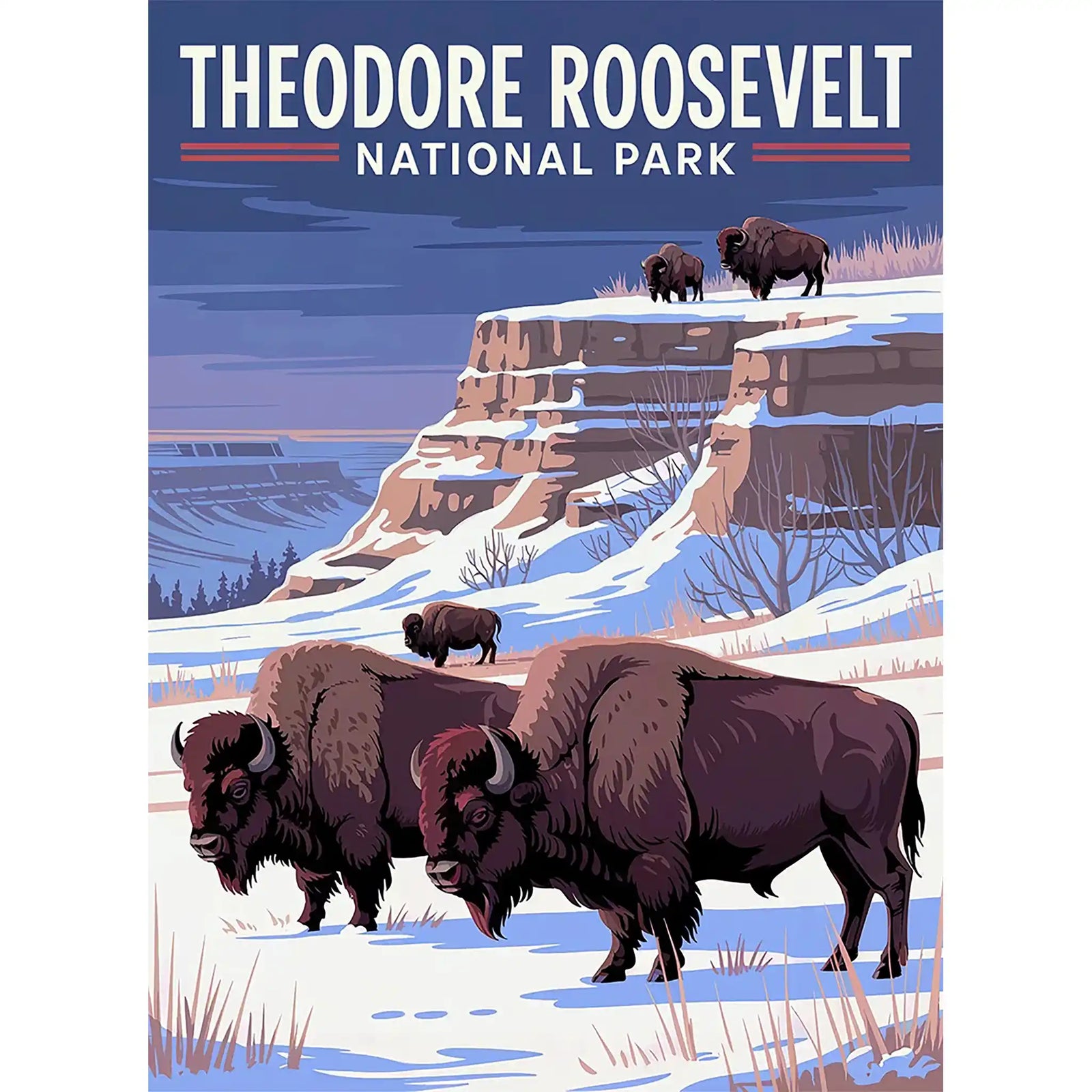 Theodore Roosevelt National Park Puzzle Winter by MakeYourPuzzles | Made in the USA