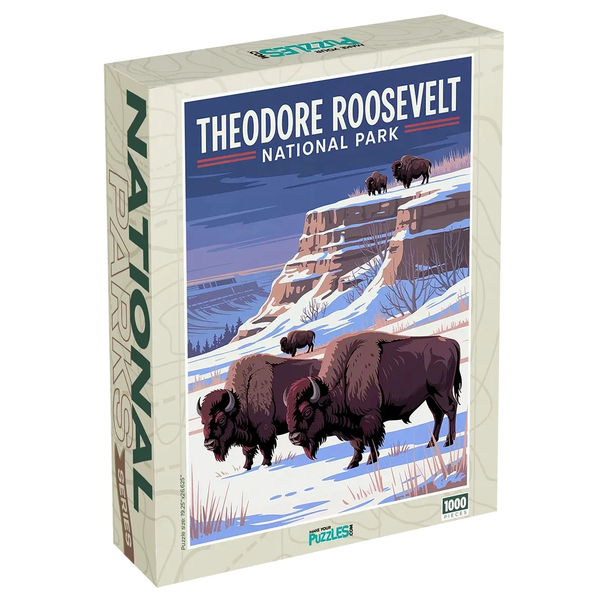 Theodore Roosevelt National Park Jigsaw Puzzle Winter 1000 piece puzzle box by MakeYourPuzzles