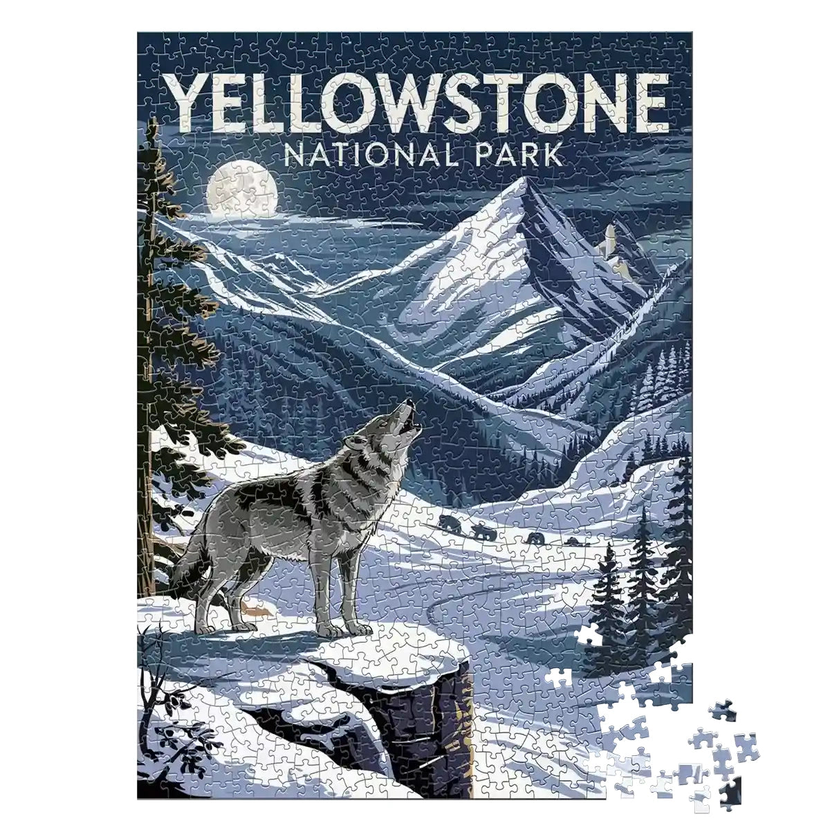 Yellowstone National Park 1000 piece puzzle Howling Wolf by MakeYourPuzzles