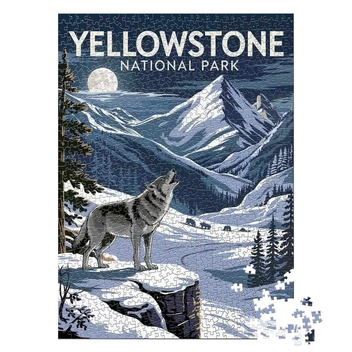 Yellowstone National Park Puzzle Howling Wolf by MakeYourPuzzles
